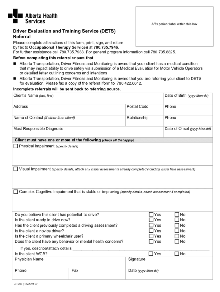 Online Referral Form - Evolution Occupational Therapy Preview on Page 1