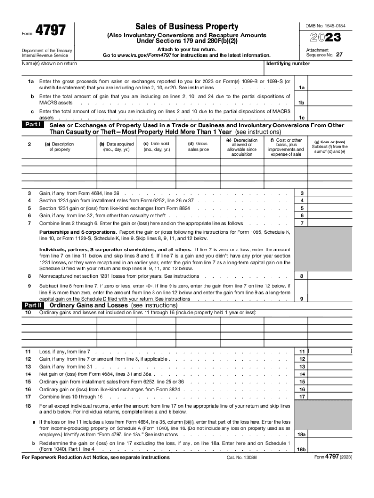 form 4797 for 2023 Preview on Page 1