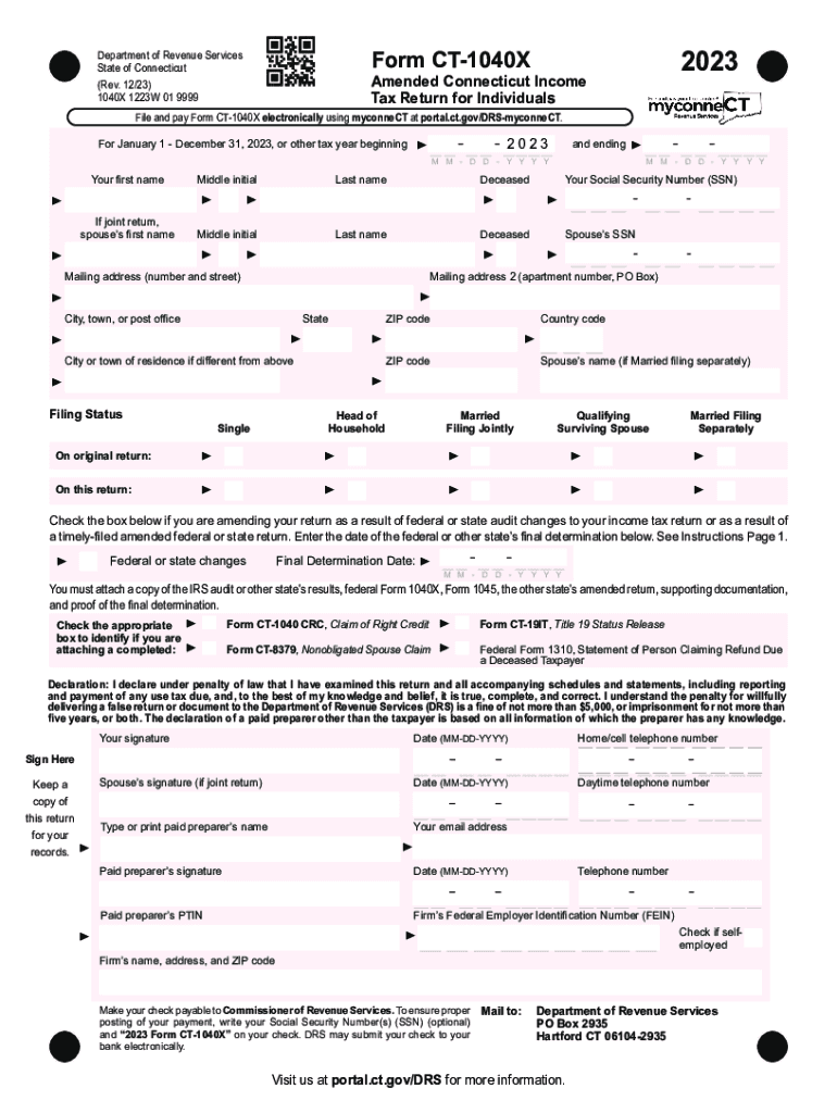 form 1040x Preview on Page 1