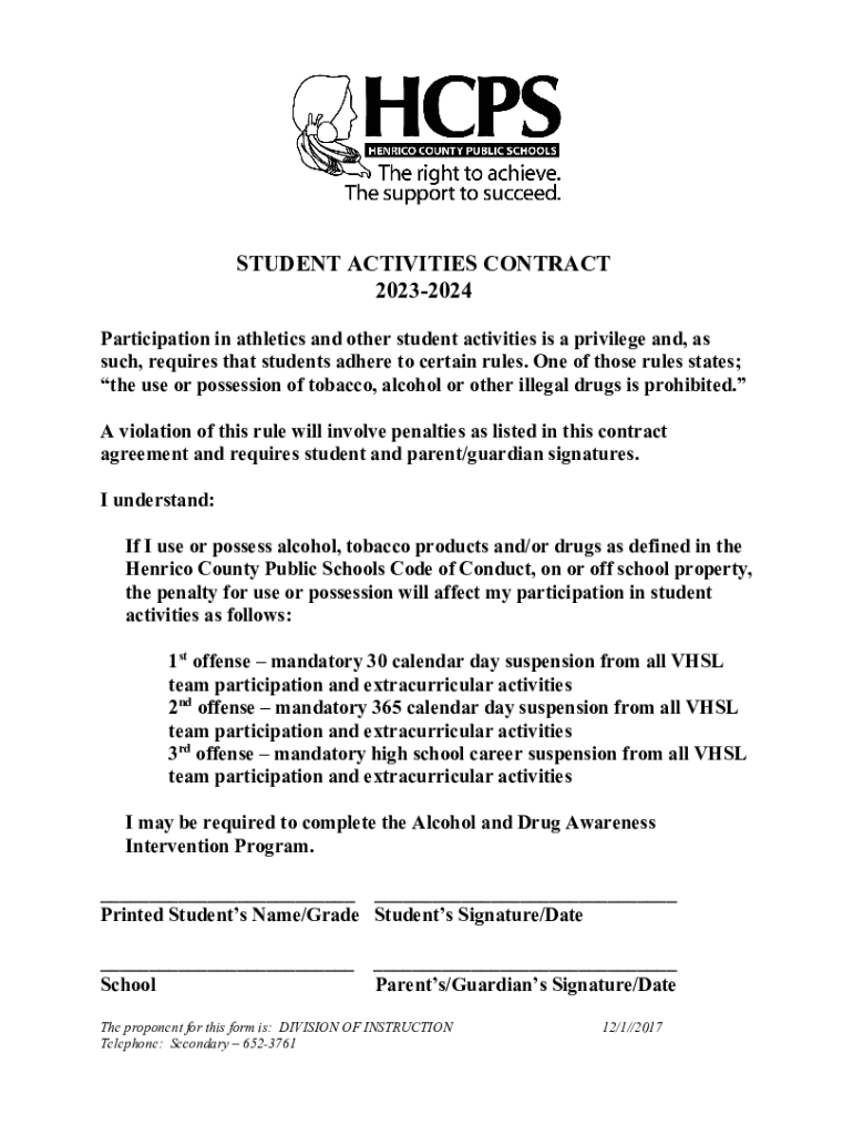 Fillable Online Hayes Center Public Schools Activities Handbook 2023