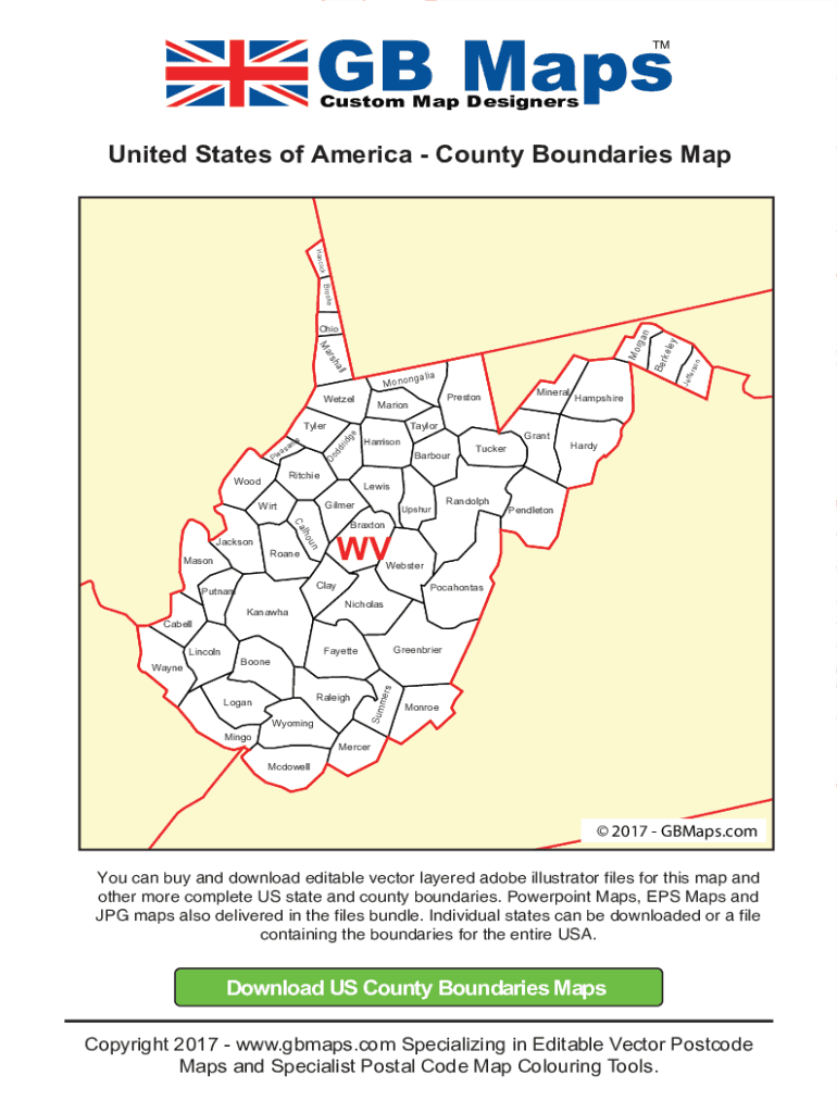 Fillable Online Printable West Virginia MapsState Outline, County ...