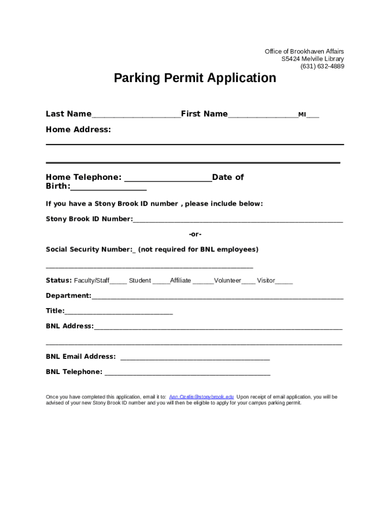 Parking PermitsMobility & Parking Services (MAPS) Doc Template pdfFiller
