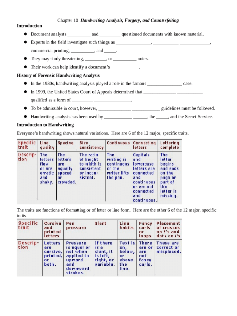 Handwriting Analysis, Forgery, and Counterfeiting By the ... Doc ...
