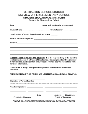 student educational trip Doc Template | pdfFiller