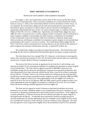 first amended attachment e Doc Template | pdfFiller