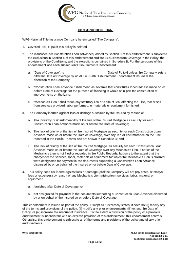 Negotiating Mechanic's Lien Coverage For Construction Doc Template