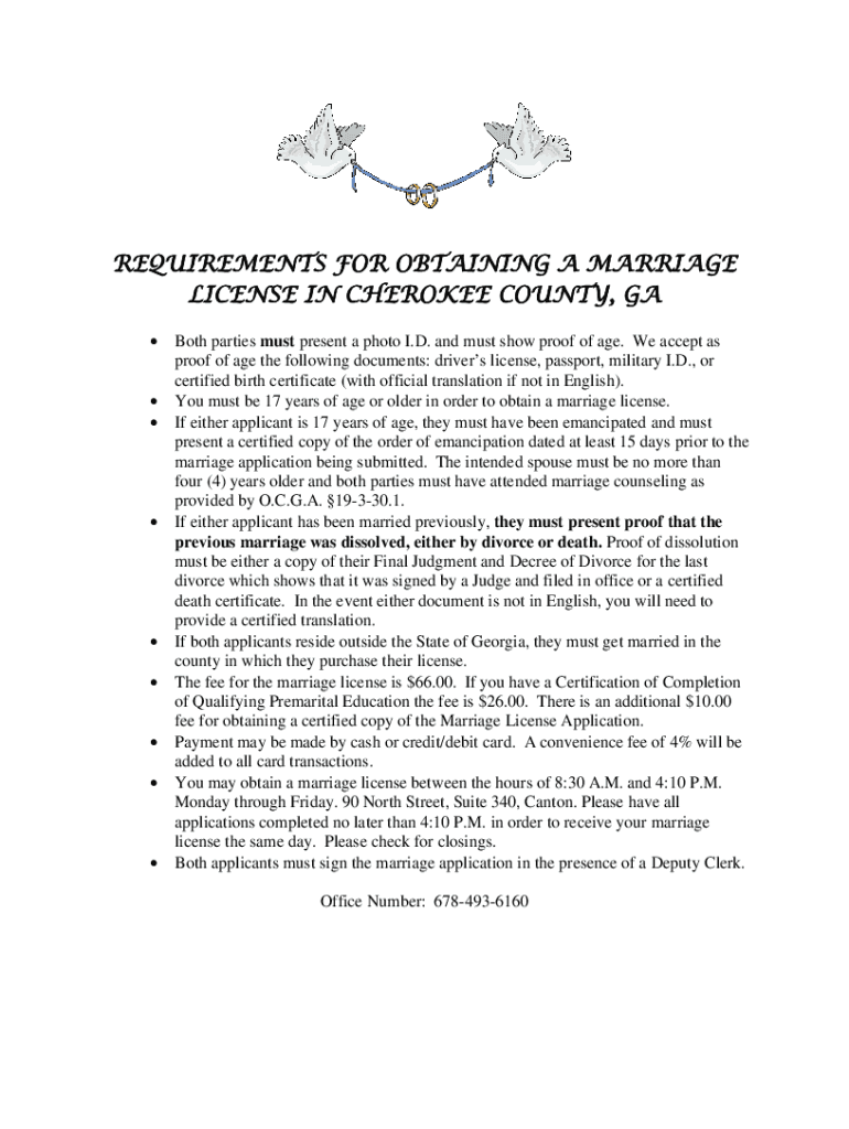 Fillable Online Marriage License How to Get Married in GA Fax