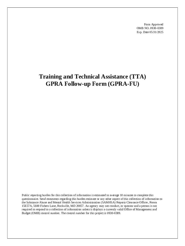 Technology Transfer Center (TTC) GPRA Followup SPARS Doc Template