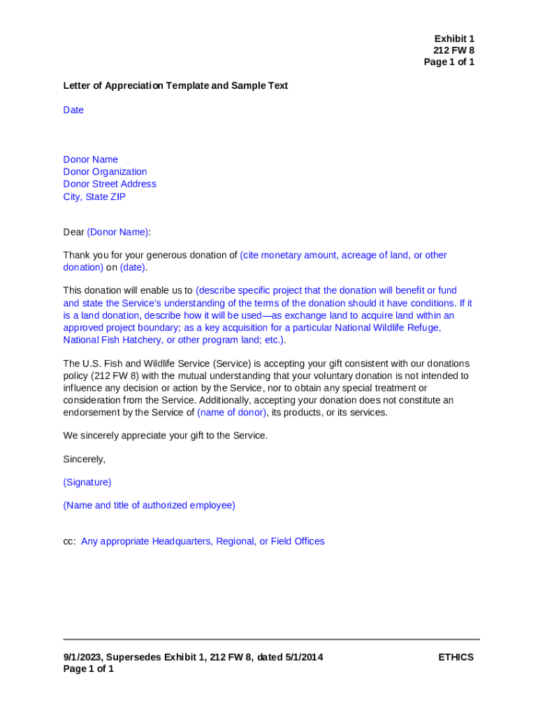 Letter of Appreciation Template and Sample Text Doc Template | pdfFiller