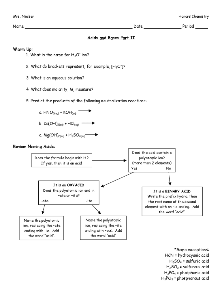 Fillable Online Lab 4 - Acids &amp; Bases Flashcards Fax Email Print ...