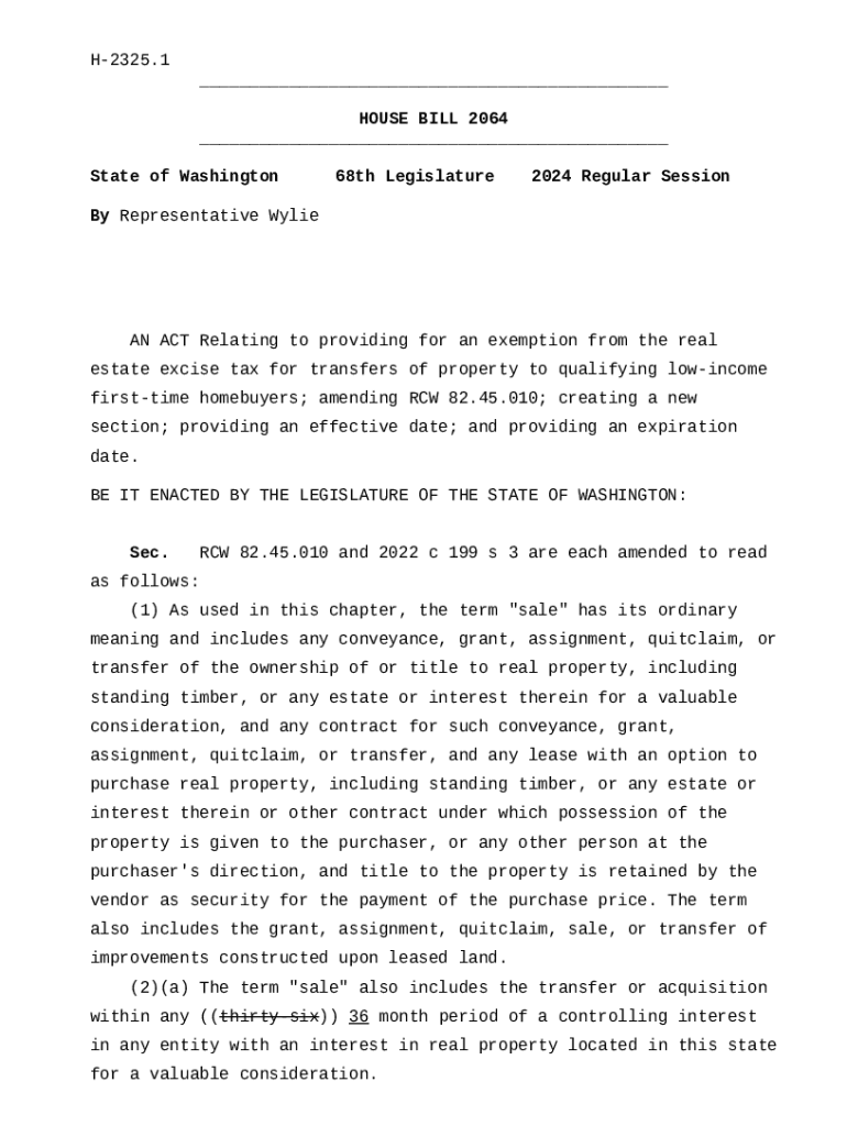 Real Estate Excise Tax (REET) King County, Washington Doc Template