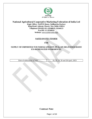 SUPPLY OF IMPORTED TUR WHOLE (PIGEON PEA), ON DELIVERED BASIS EX-DESIGNATED WAREHOUSE