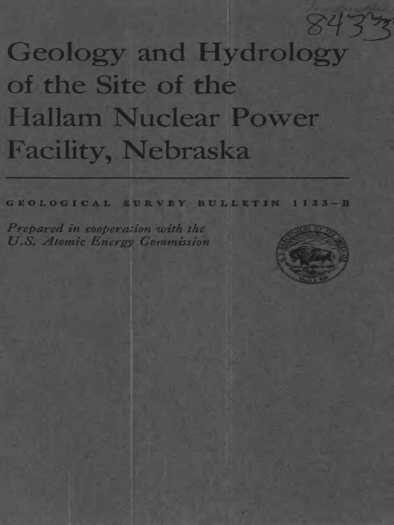 Fillable Online pubs usgs Hallam, Nebraska, Reactor Site