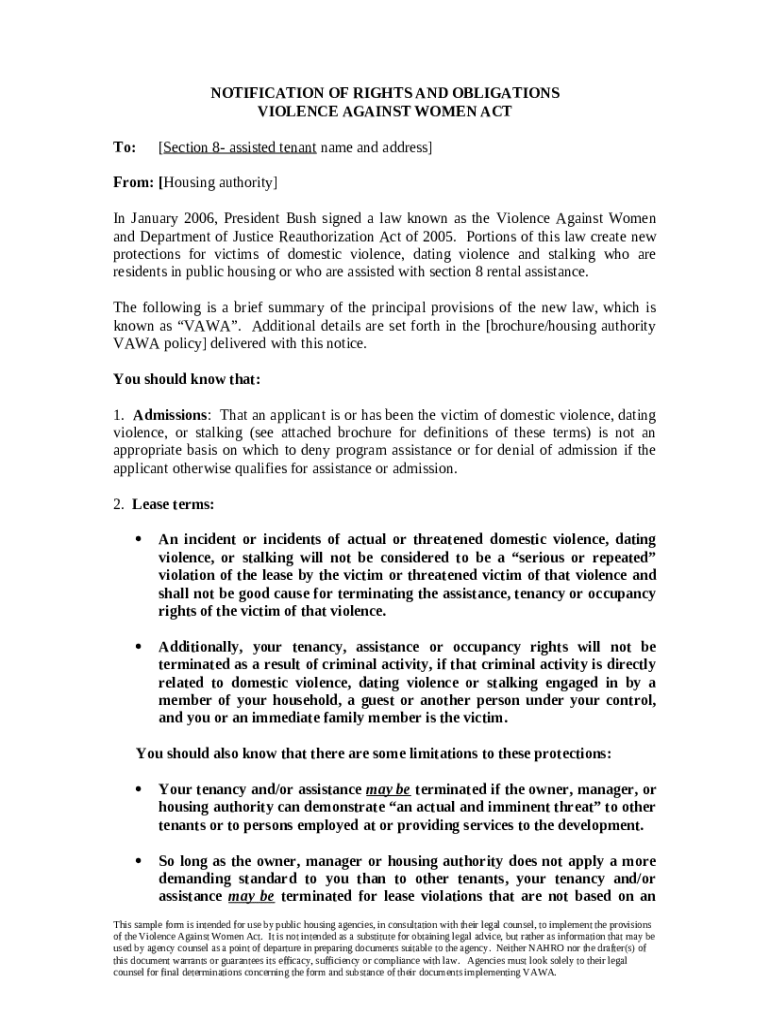 VAWA Newton Housing Authority Doc Template pdfFiller