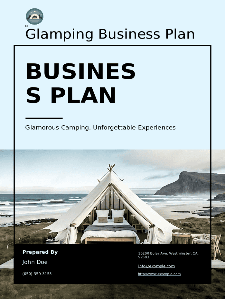 Glamping Business Plan Template Blank Fillable Template Fill Out