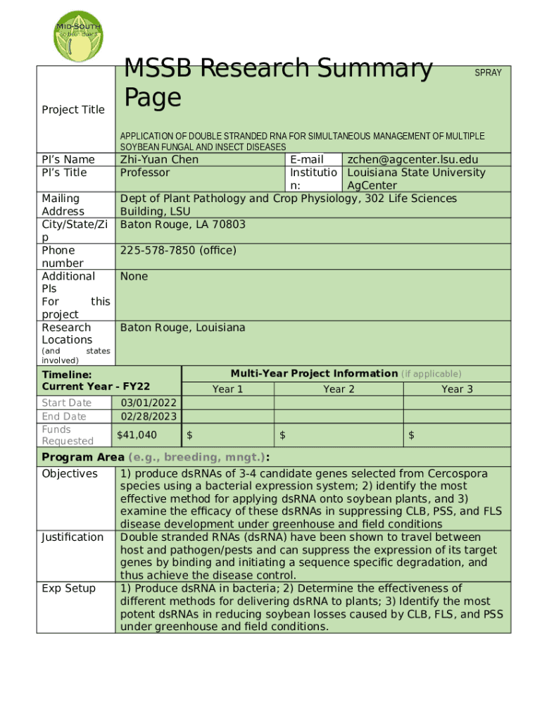 Doublestranded RNA targeting white mold Sclerotinia Doc Template