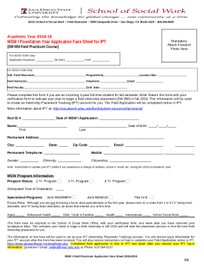 Foundation Year Field Practicum - SW 650 Course MSW I ...