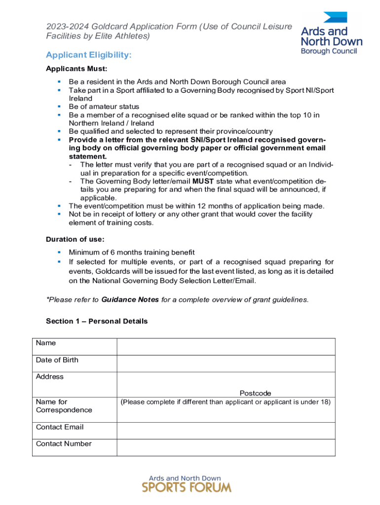 Fillable Online Gold Card Application Fill Online, Printable