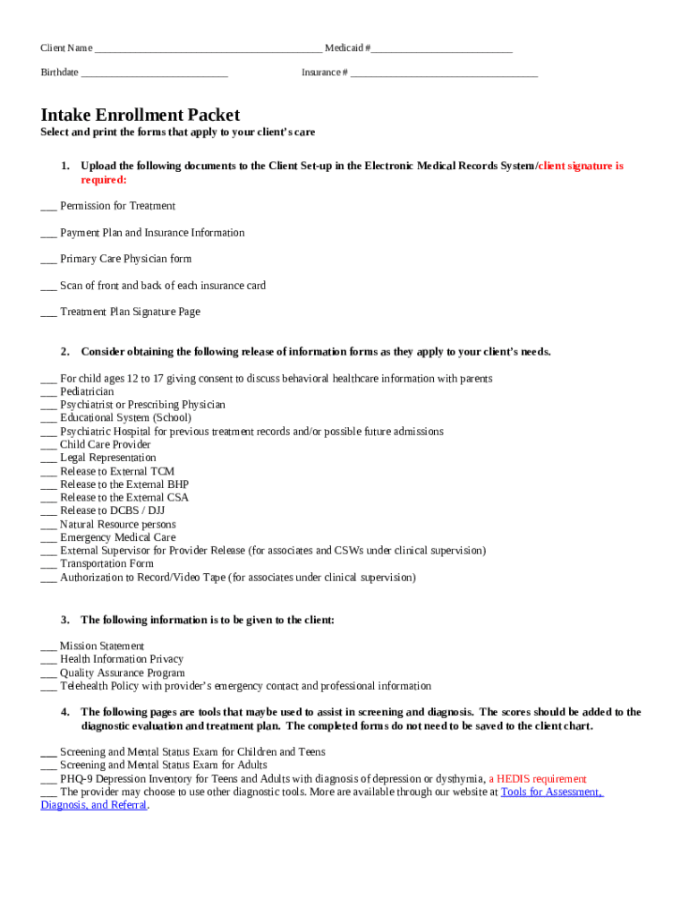 Client Electronic Health Record (EHR) Overview (TheraNest) Doc