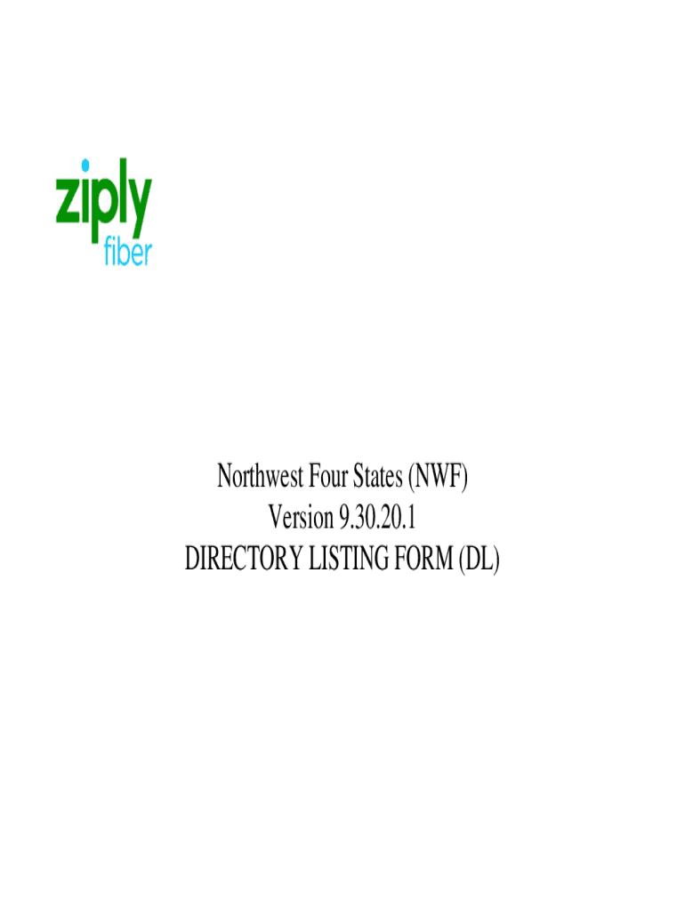 Fillable Online Directory Listing Service Form Fax Email Print - pdfFiller