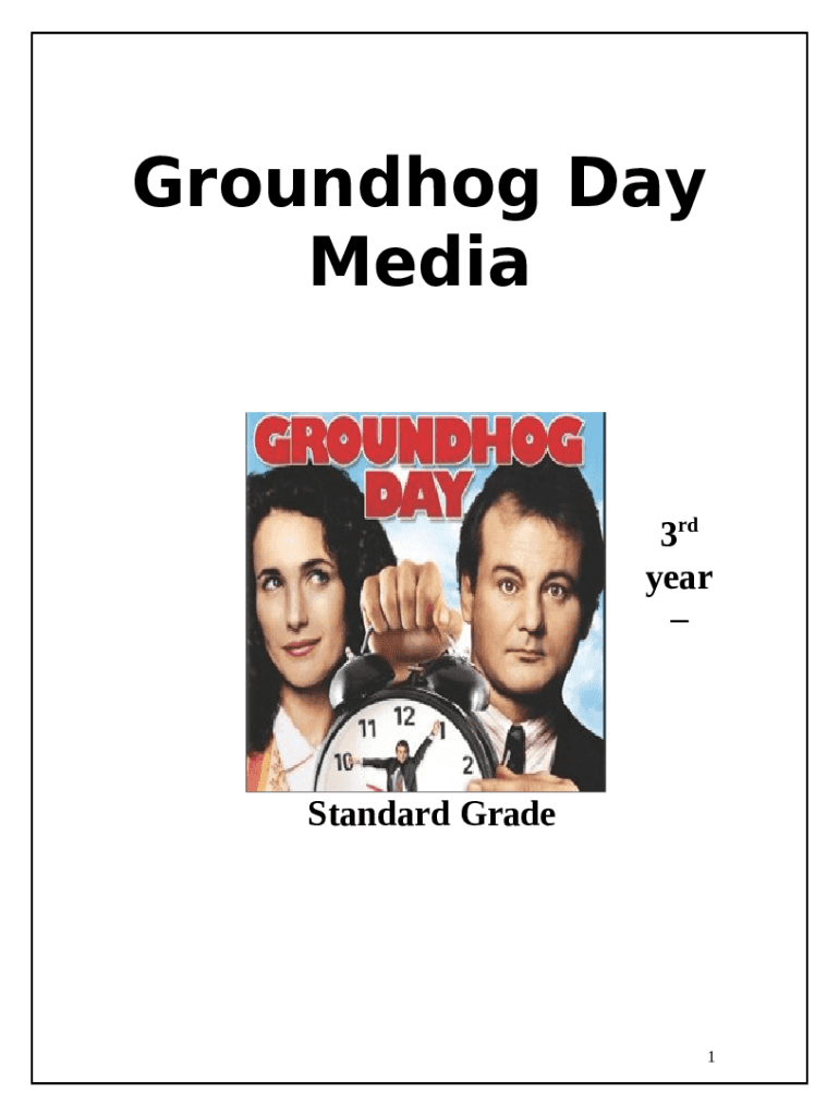 Is the movie Groundhog Day based on a book? Doc Template pdfFiller