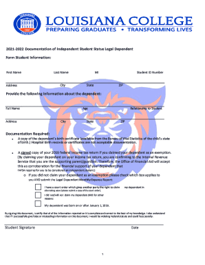 how to declare independent student status