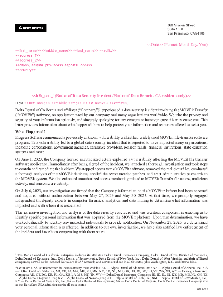 Fillable Online Xfinity notifies its customers of data breach linked to ...