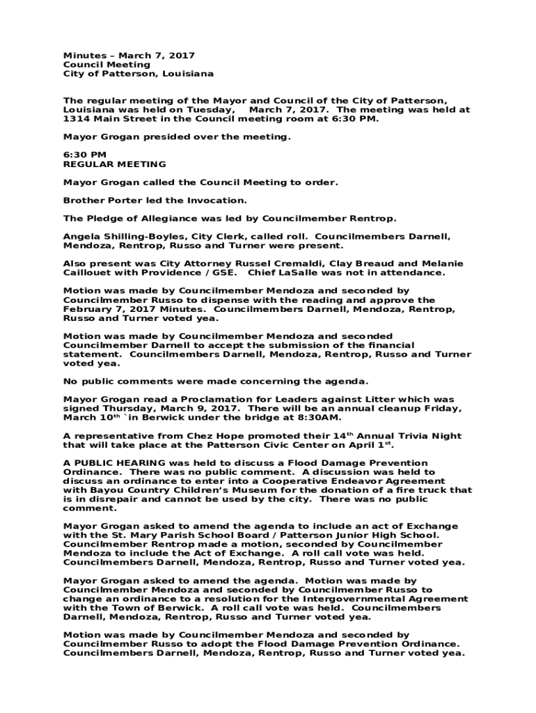 Friends of The Patterson Community Center Doc Template pdfFiller