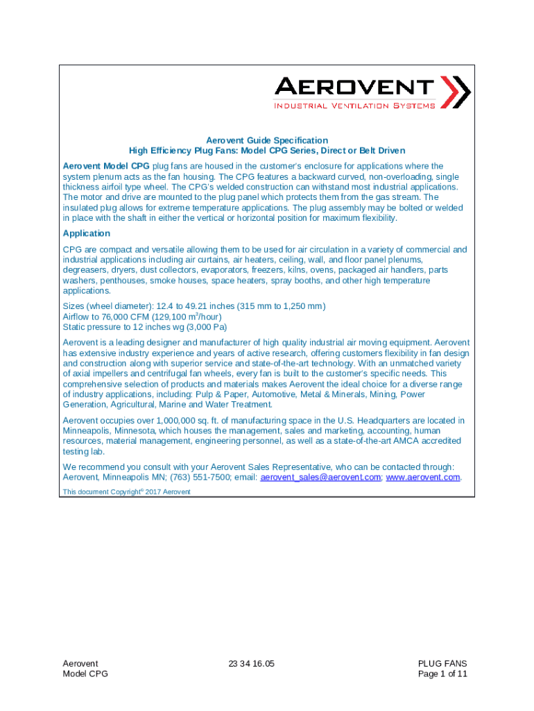 HighEfficiencyPlugFansModelCPGCatalog755. Doc Template