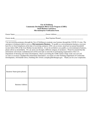 Microenterprise Verification Doc Template | pdfFiller