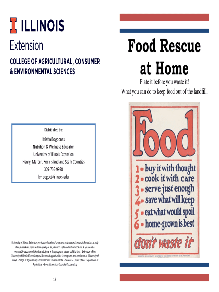 Fillable Online extension illinois FeedPeopleNotLandfillsFinal V