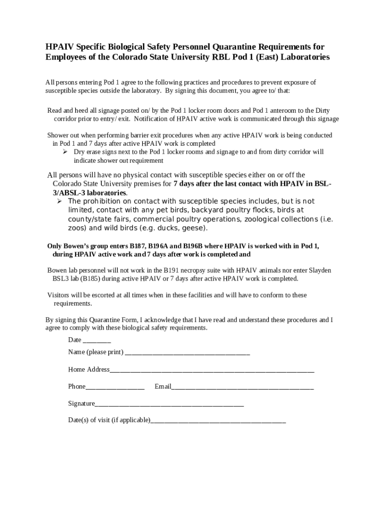 CSU EHS Occupational Health and Safety Program Division Doc Template