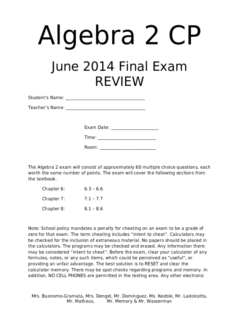 Student Created Final Exam Study Guides Doc Template | pdfFiller
