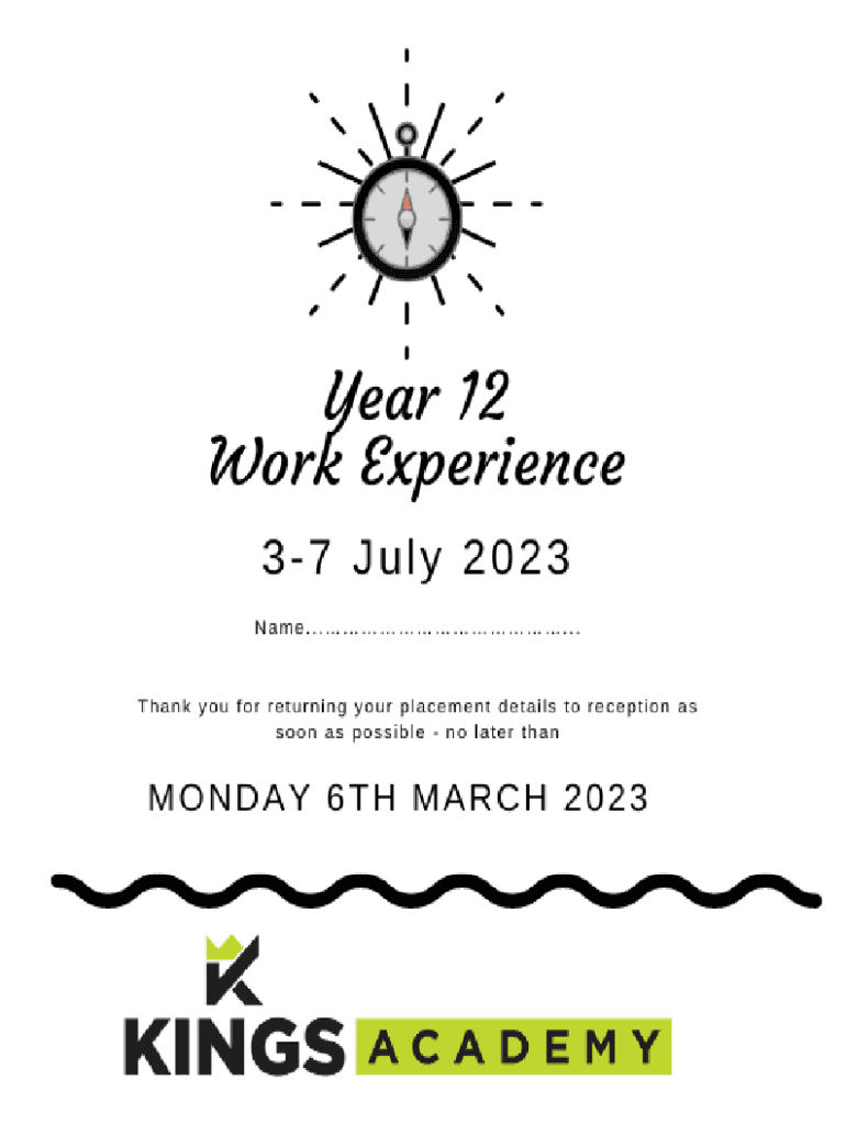Fillable Online How to find work experience (Year 12 student guide) Fax Email Print pdfFiller
