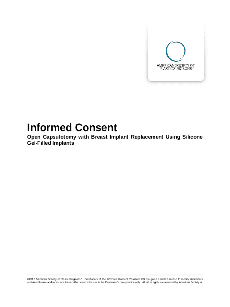 Ined Consent Open Capsulotomy with Breast Implant Doc Template