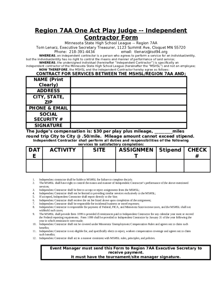 region 7aa handbook Minnesota State High School League Doc Template