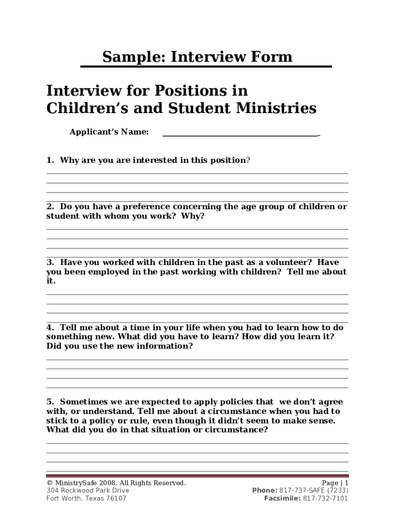 Interview Example Doc Template | pdfFiller