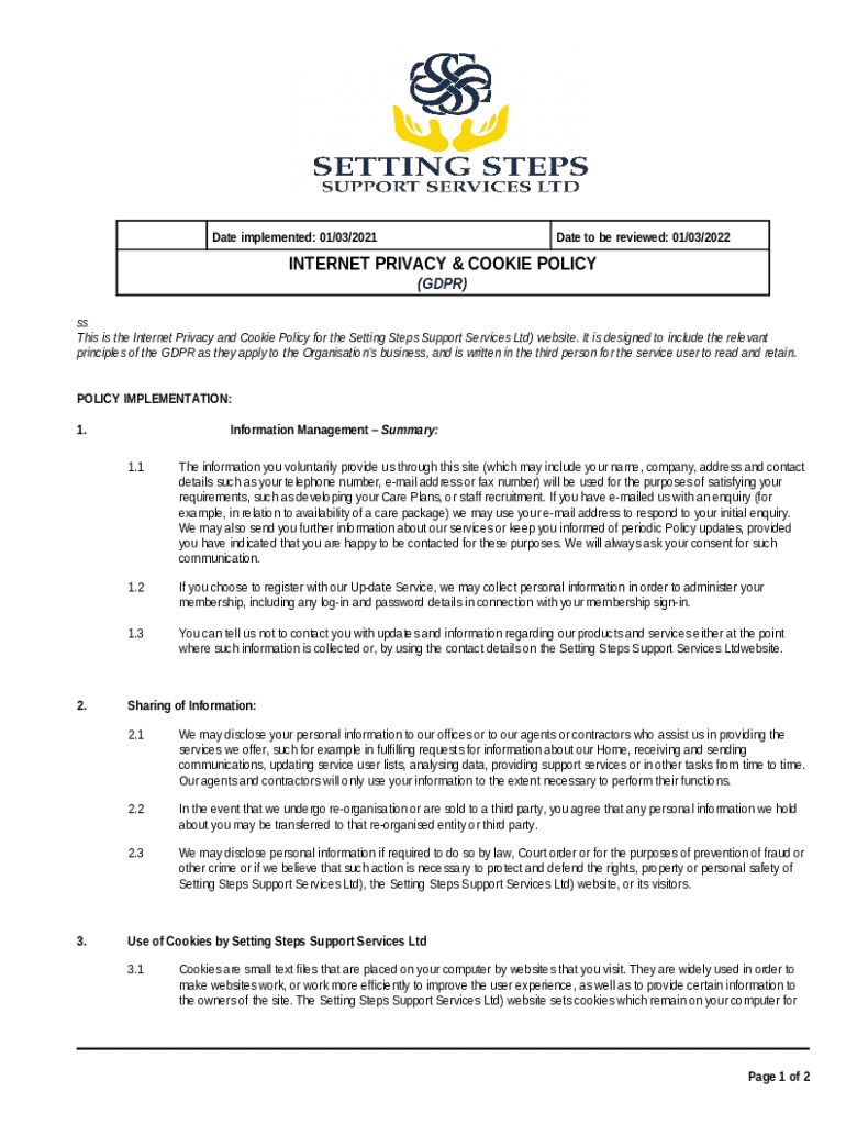 Cookies, the GDPR, and the ePrivacy Directive Doc Template pdfFiller