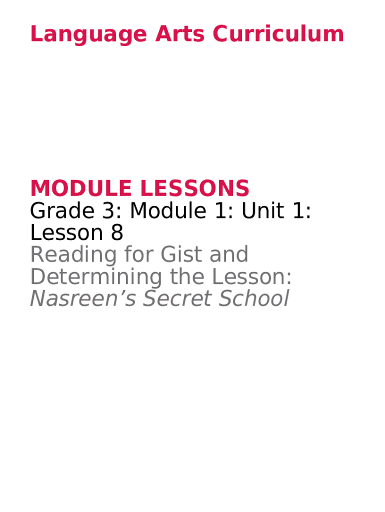 Language Dive Guide I: Nasreen's Secret School (For ... Doc Template ...