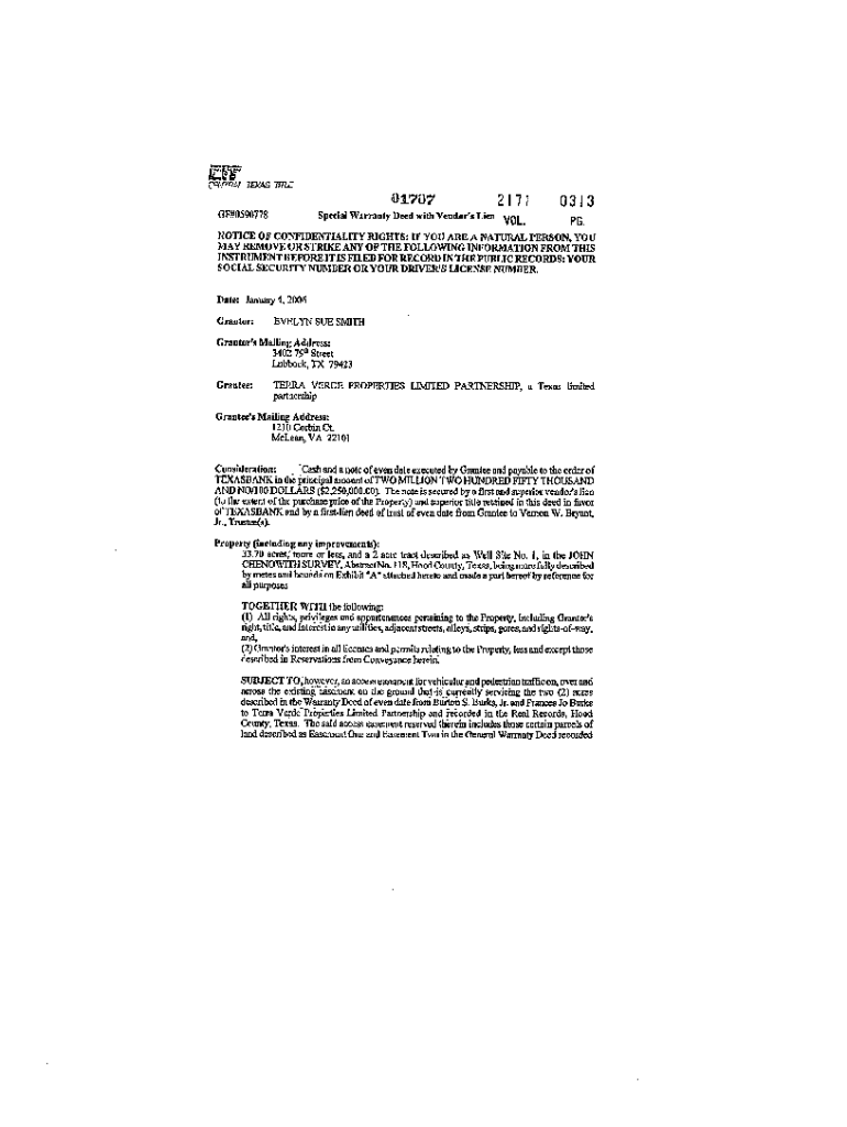 special warranty deed Preview on Page 1