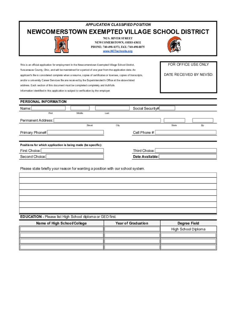 Fillable Online District Detail for Exempted Village Fax