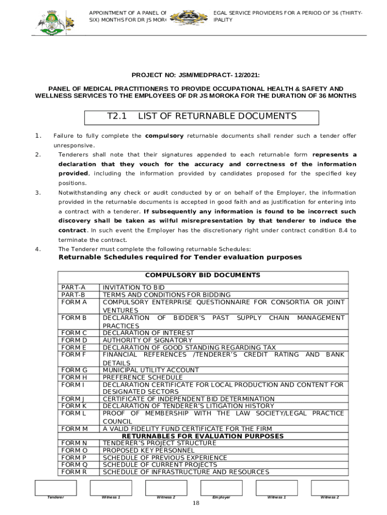 Occupational Health and Safety Tenders in Mpumalanga Doc Template