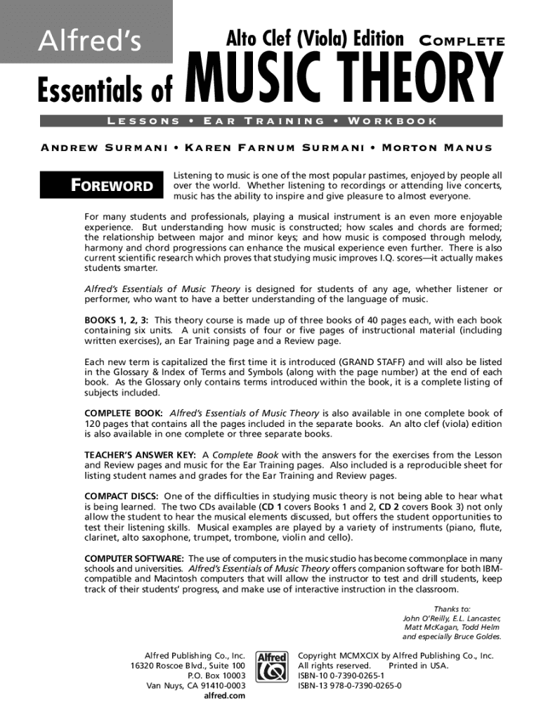 Fillable online alfred s essentials of music theory complete alto clef