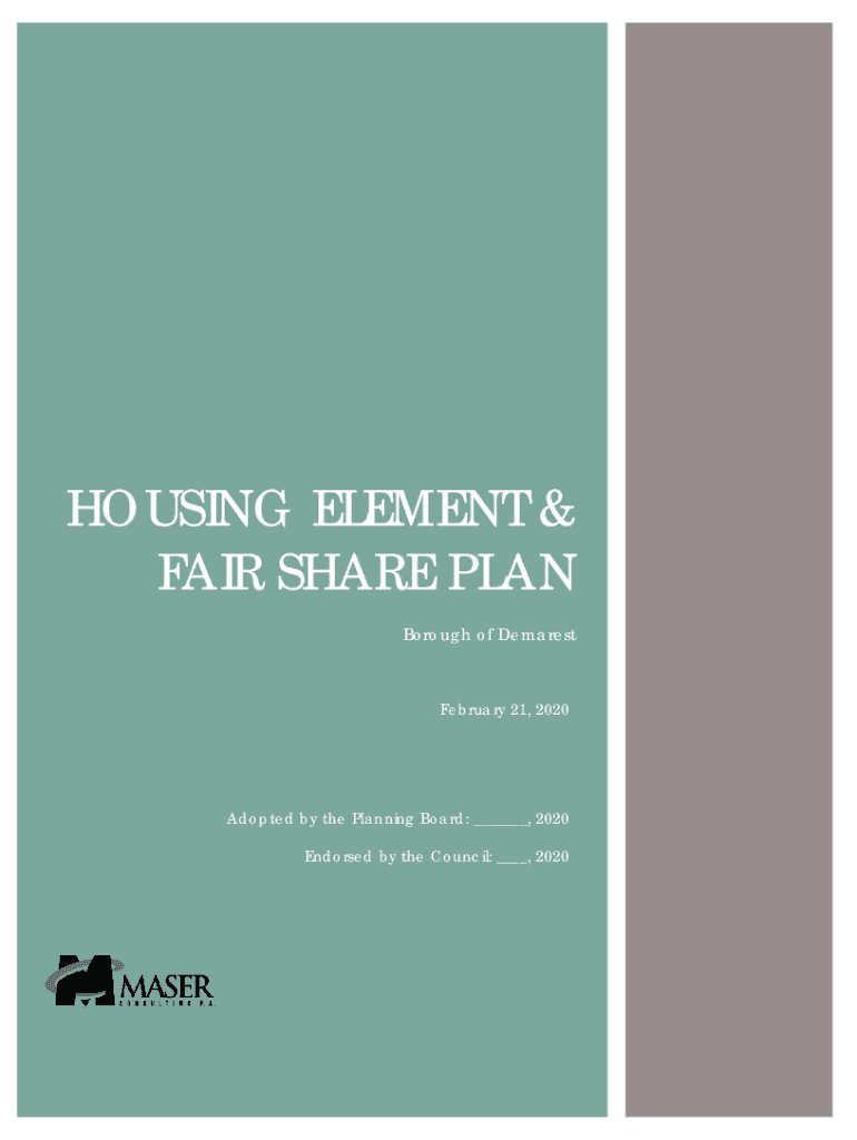 Fillable Online resolution endorsing the housing element and fair share