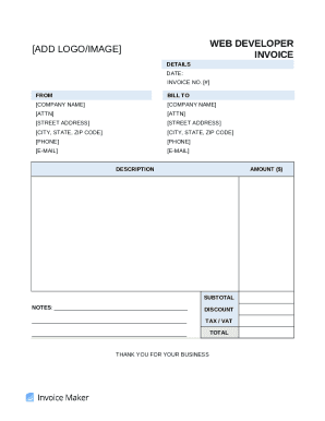 Web Developer Invoice Template Doc Template Pdffiller Web Developer Invoice Template Doc Template Pdffiller