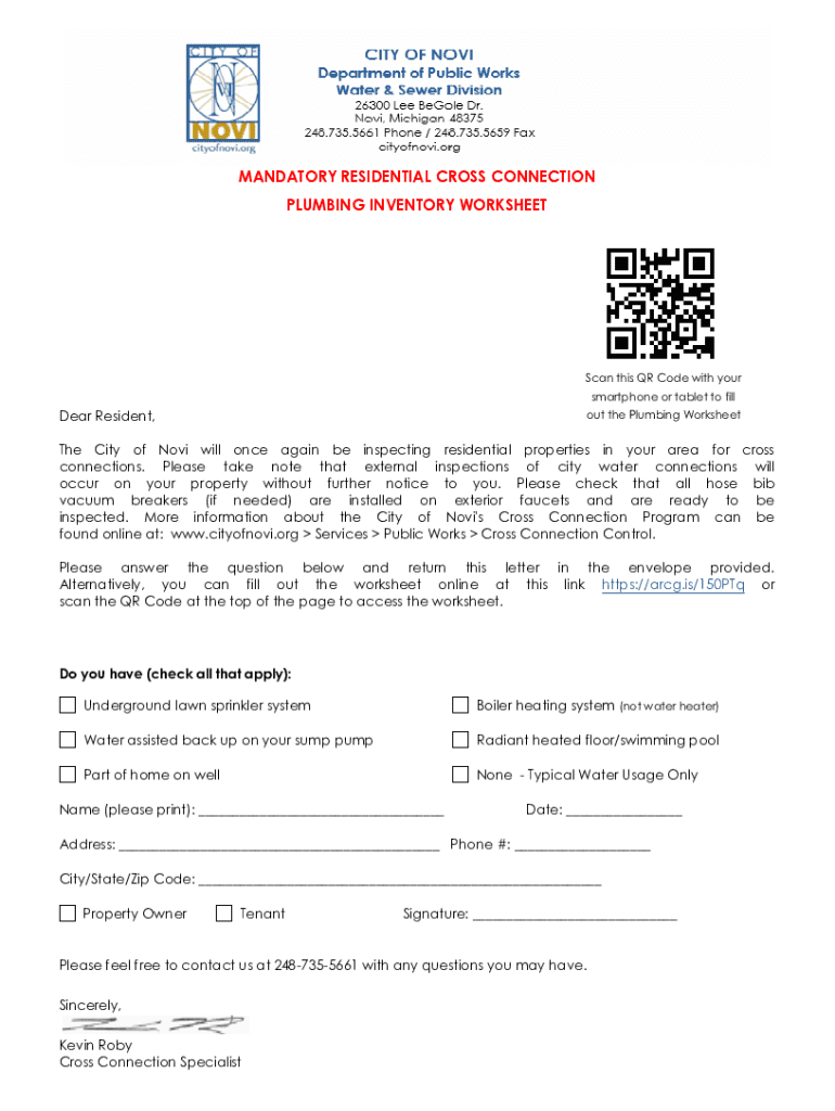 Fillable Online Plumbing Inventory Worksheet Fax Email Print - pdfFiller