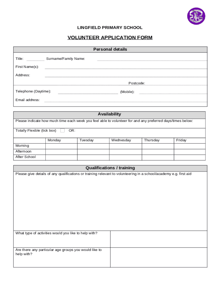 Sheffield Volunteer Doula Application Personal ... Doc Template | pdfFiller