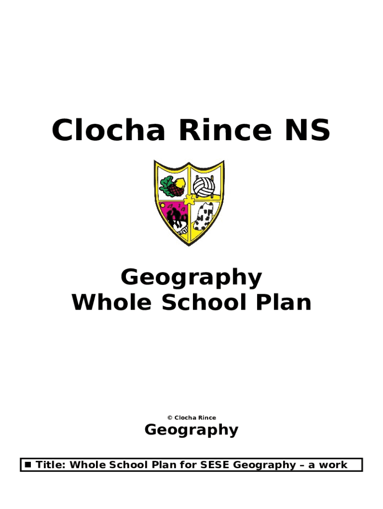 Geography Whole School Plan St. Colman's N.S. Doc Template pdfFiller