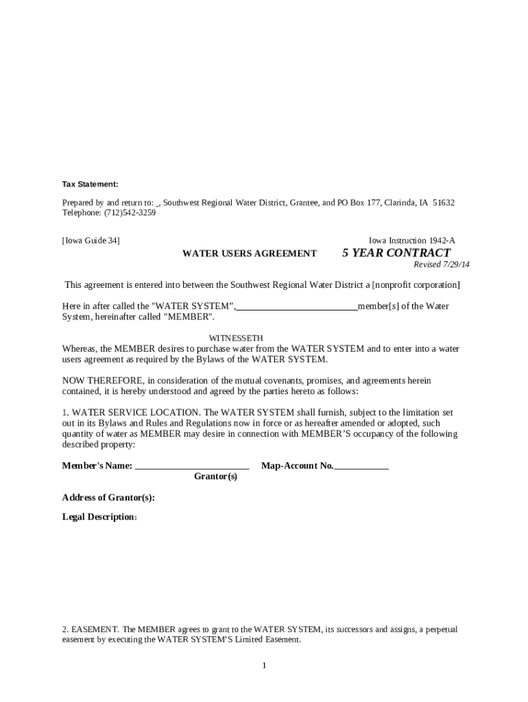 pay my bill Clarinda Southwest Regional Water District Doc Template