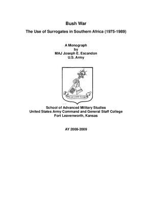 Bush War - The Use of Surrogates in Southern Africa ...
